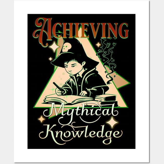 Achieving Mythical Knowledge Young Wizard Wall Art by mythikcreationz